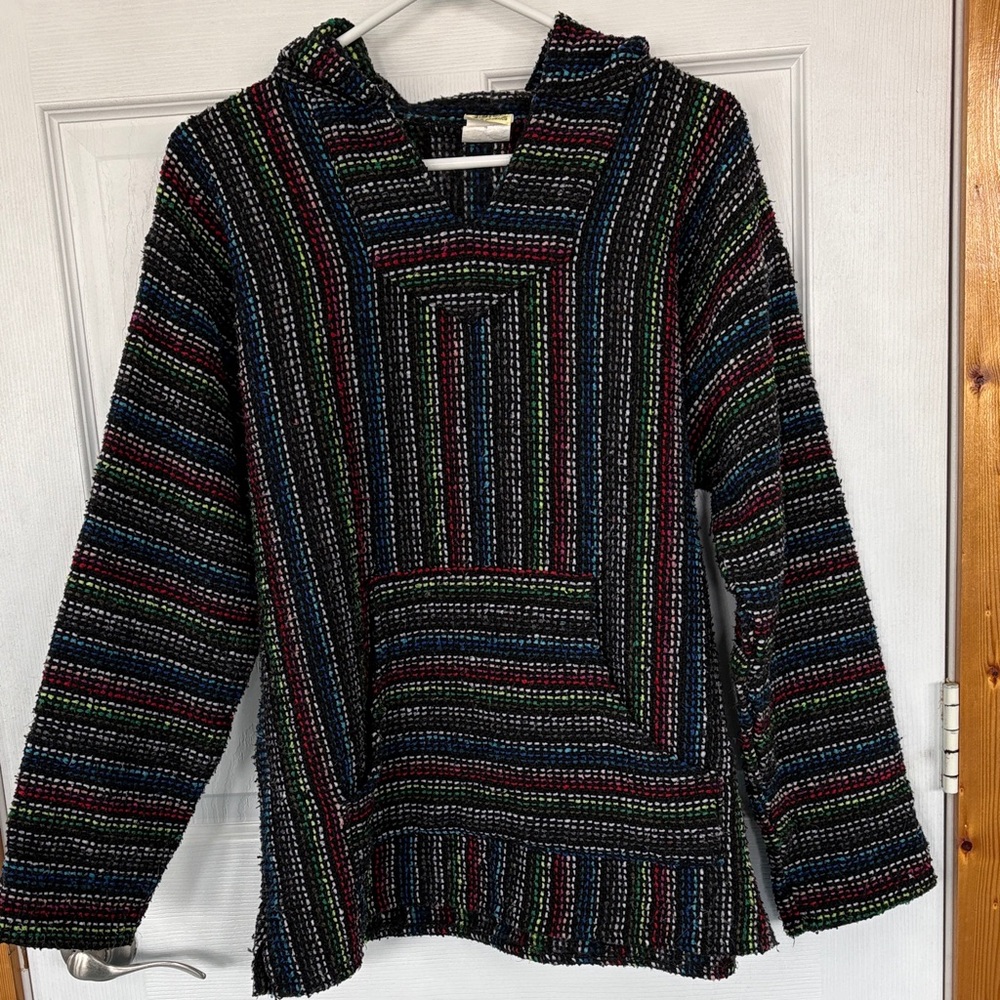 Colorful Striped Hooded Sweatshirt
